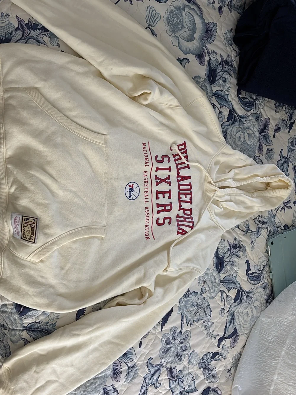 Philadelphia Sixers Cream Pullover Hoodie